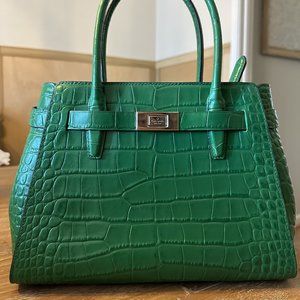 Kate Spade Lucia Satchel croco crocodile green BEAUTIFUL NWOT